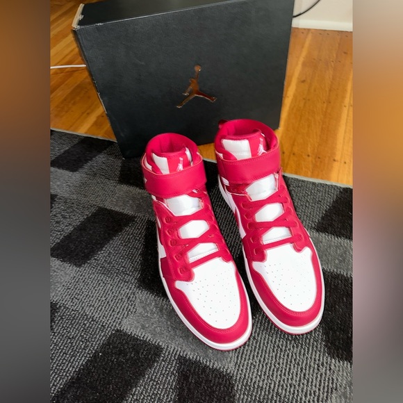 Jordan 1 High FlyEase Cardinal Red Men’s 15 - Picture 2 of 7